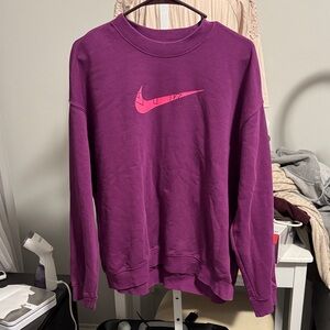 Nike Magenta Sweatshirt with Pink Swoosh